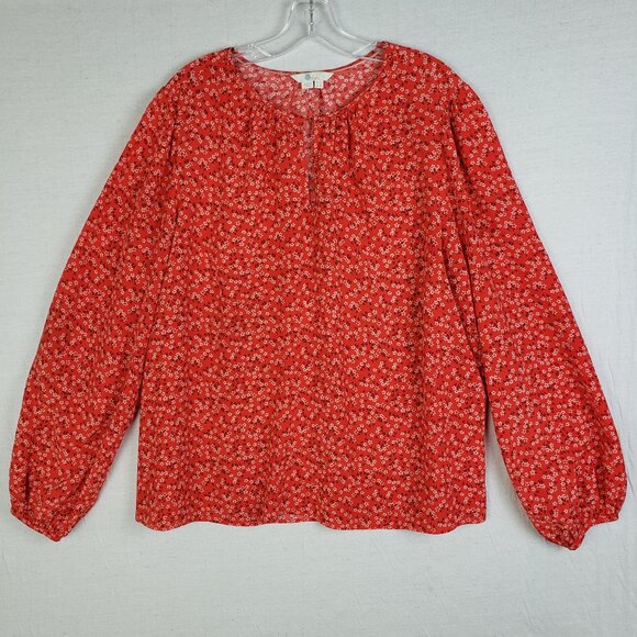 Boden Tops - Boden Blouse Top Peasant Micro Floral Print Viscose Flowy Balloon Sleeves sz 18